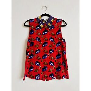 Stunning Miu Miu silk printed top blouse collectible 40 2 4 small Italy